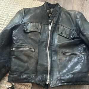 Jacket with Distressed Leather